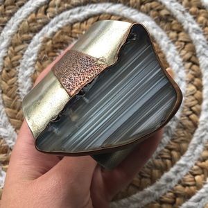 Vintage European stone and metal extendable bracelet